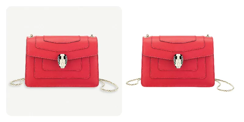 Red bag - before after
